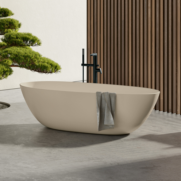 Villeroy & Boch Antao Freestanding Quaryl Bath in Ivory