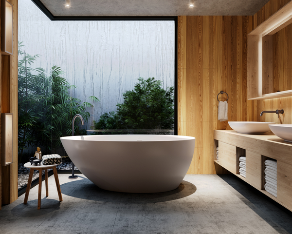 Avento 1700 Freestanding CastStone Bath in White